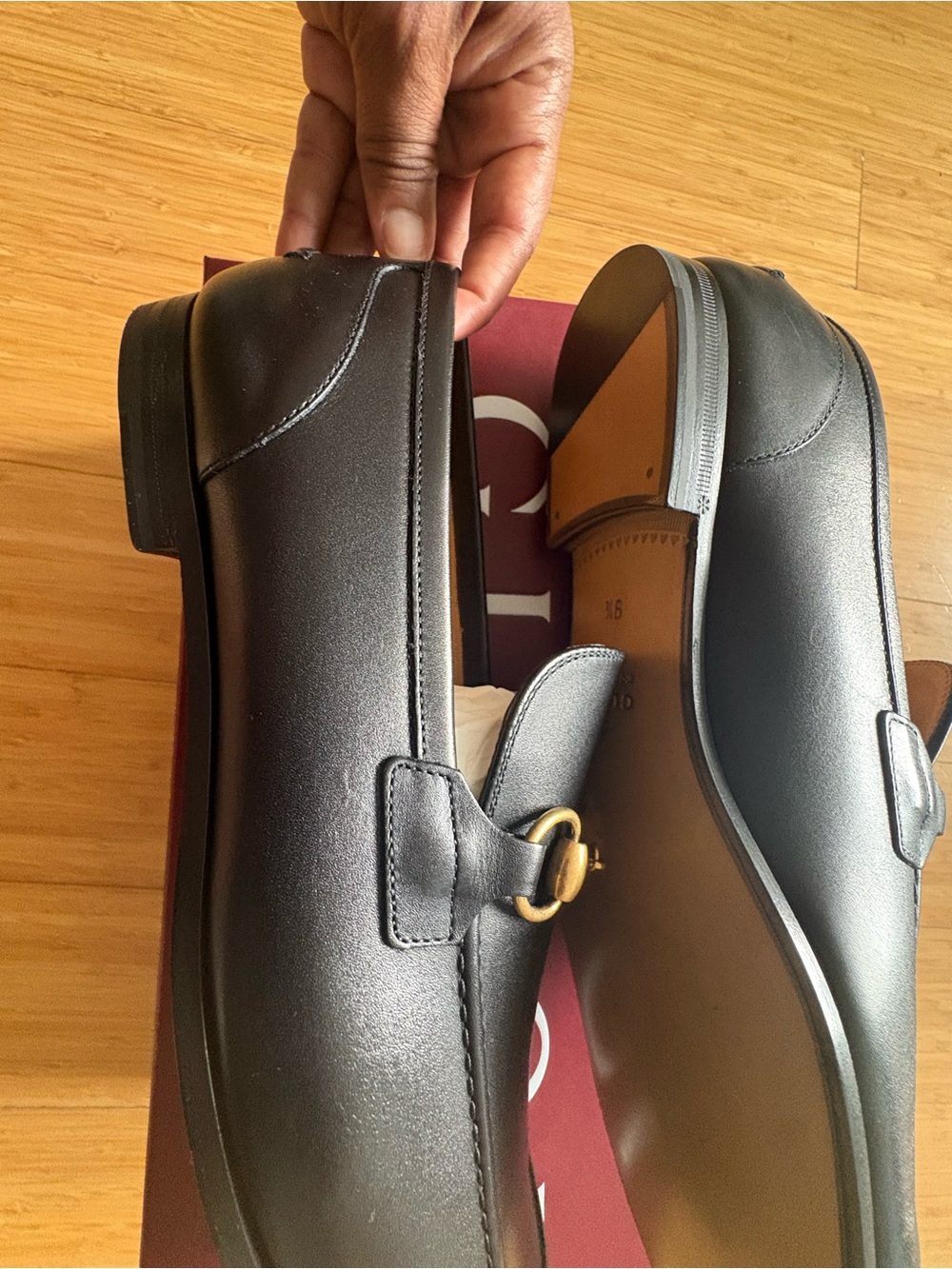 ✨ BNIB Authentic Gucci Men's Jordaan Black Leather Loafers 9+ US 10.5 ✨ - Picture 9 of 9